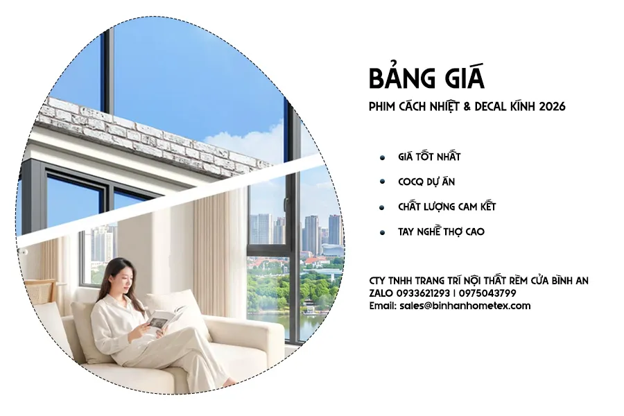 Bảng Giá Decal Dán Kính, Phim Cách Nhiệt & Phim Nội Thất 2026